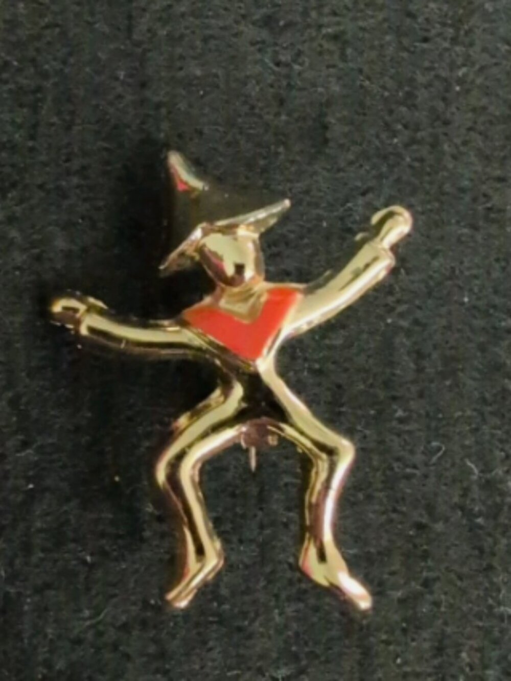 1970s BROWNIE Girl Scout PIN Dancing Elf w/Orange Vest